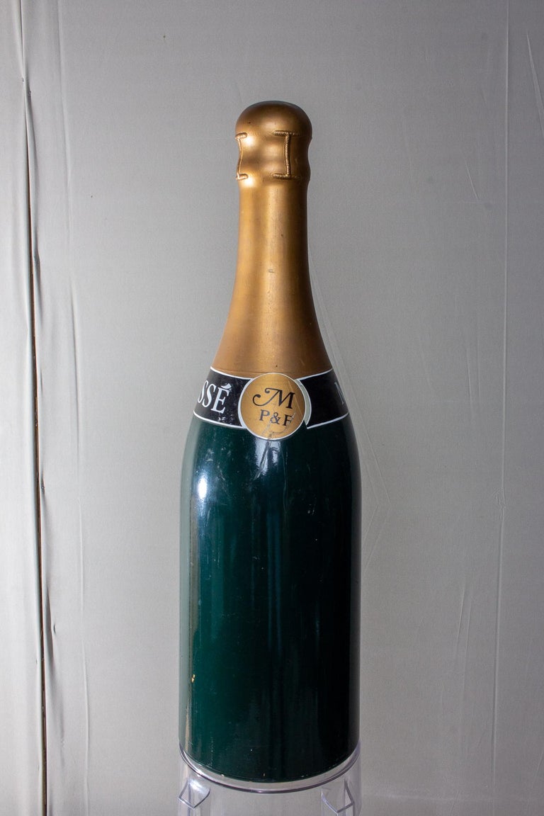 Vintage French Oversized Champagne Massé Bottle Prop at 1stDibs