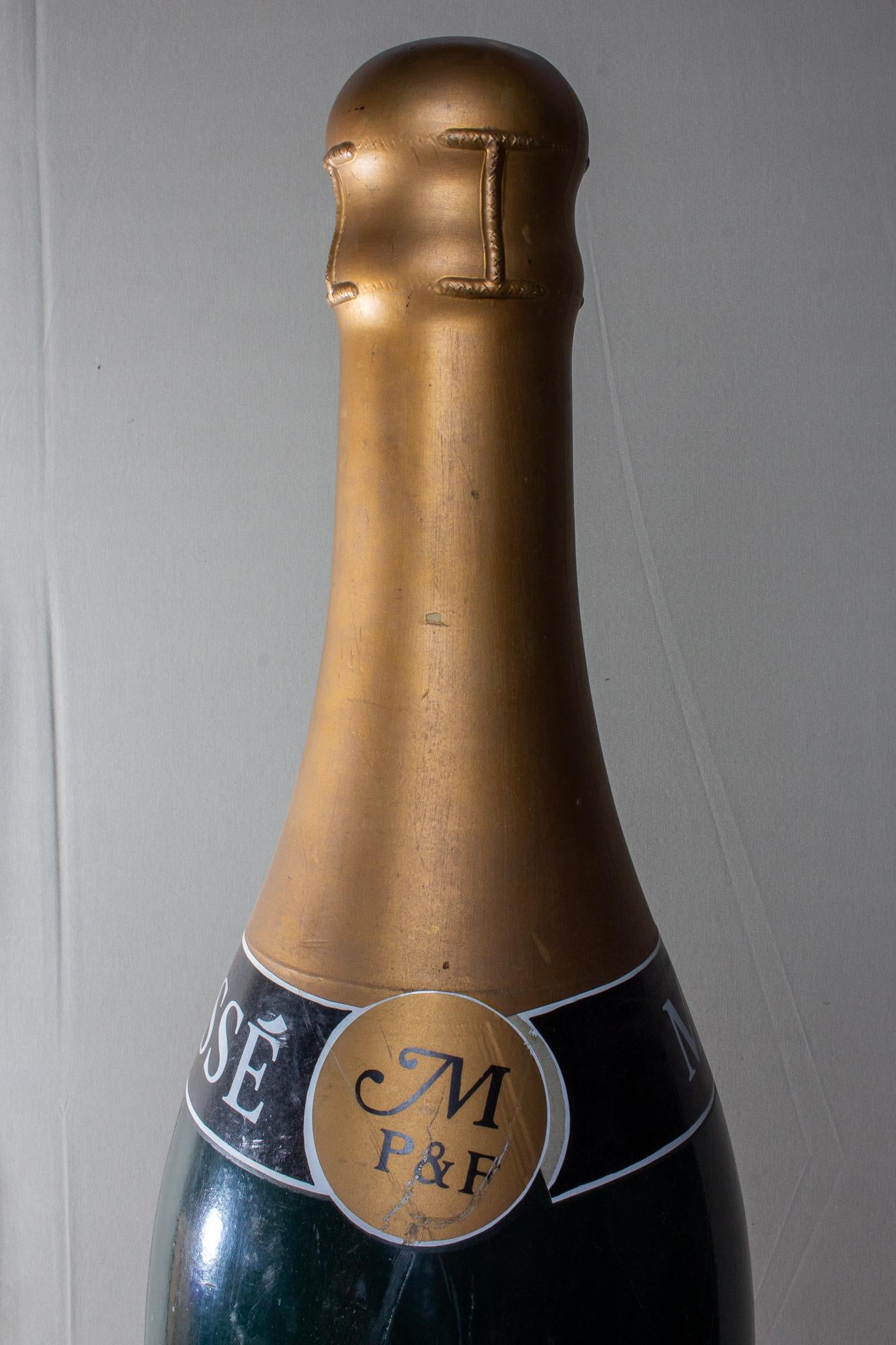 Composition Vintage French Oversized Champagne Massé Bottle Prop