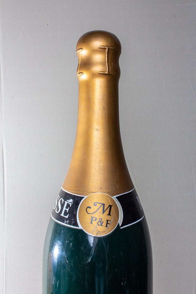 Vintage French Oversized Champagne Massé Bottle Prop at 1stDibs