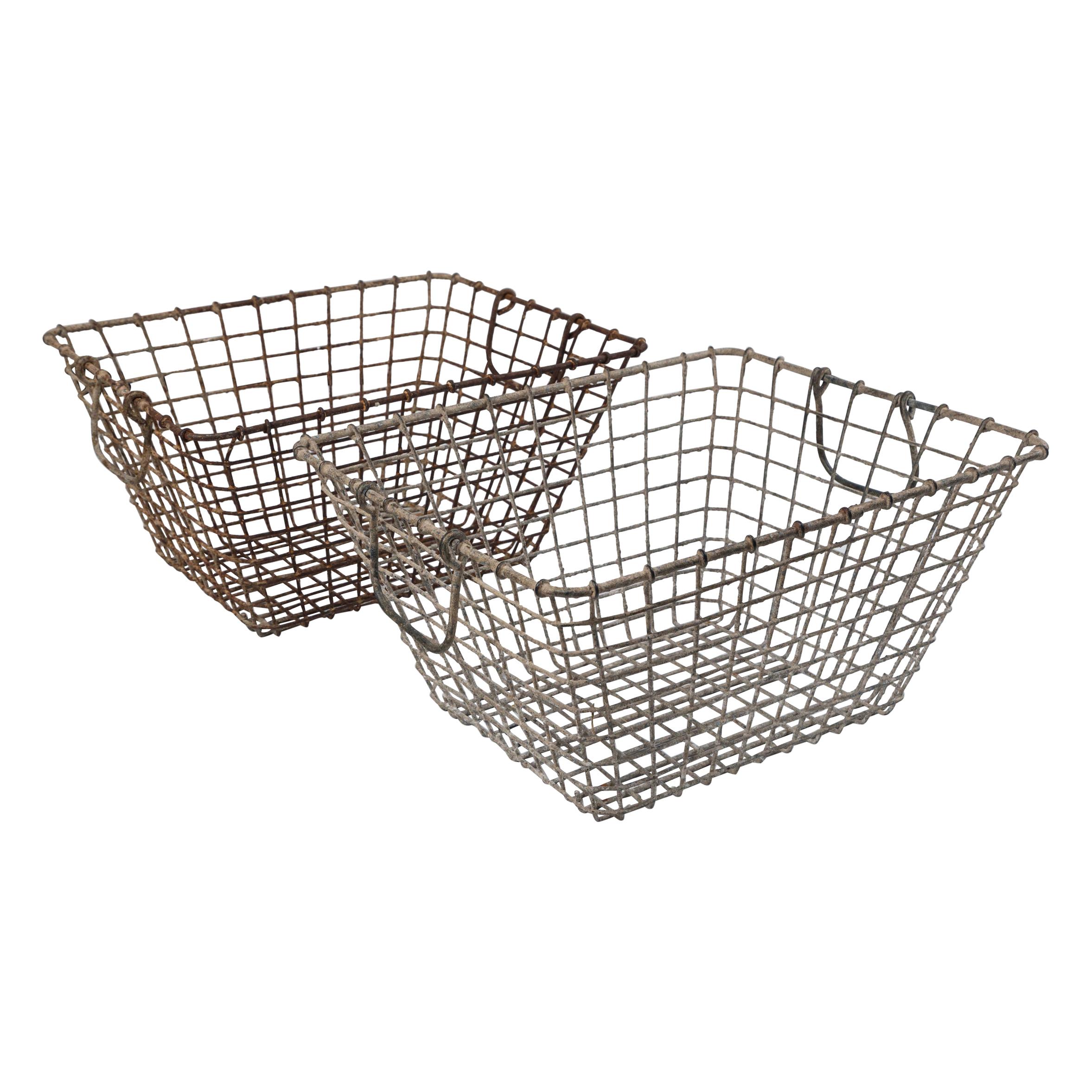 Vintage French Oyster Baskets, Set of Two, 20th Century