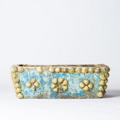 Vintage French Painted Cast Stone Sea Shell Planter Jardiniere, c.1950s