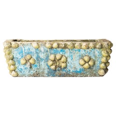Vintage French Painted Cast Stone Sea Shell Planter Jardiniere, c.1950s