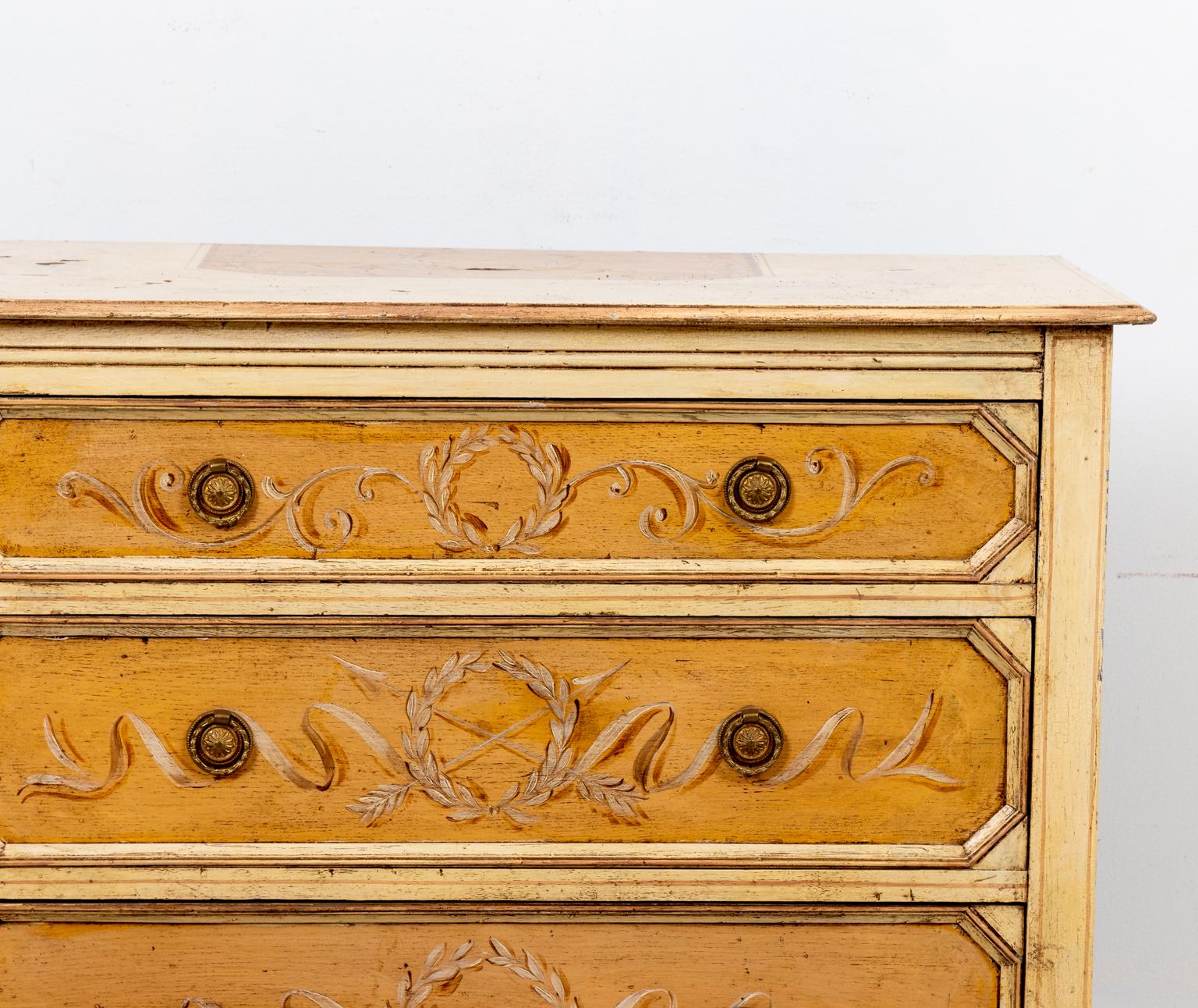 Early 20th Century Vintage French Painted Chest For Sale