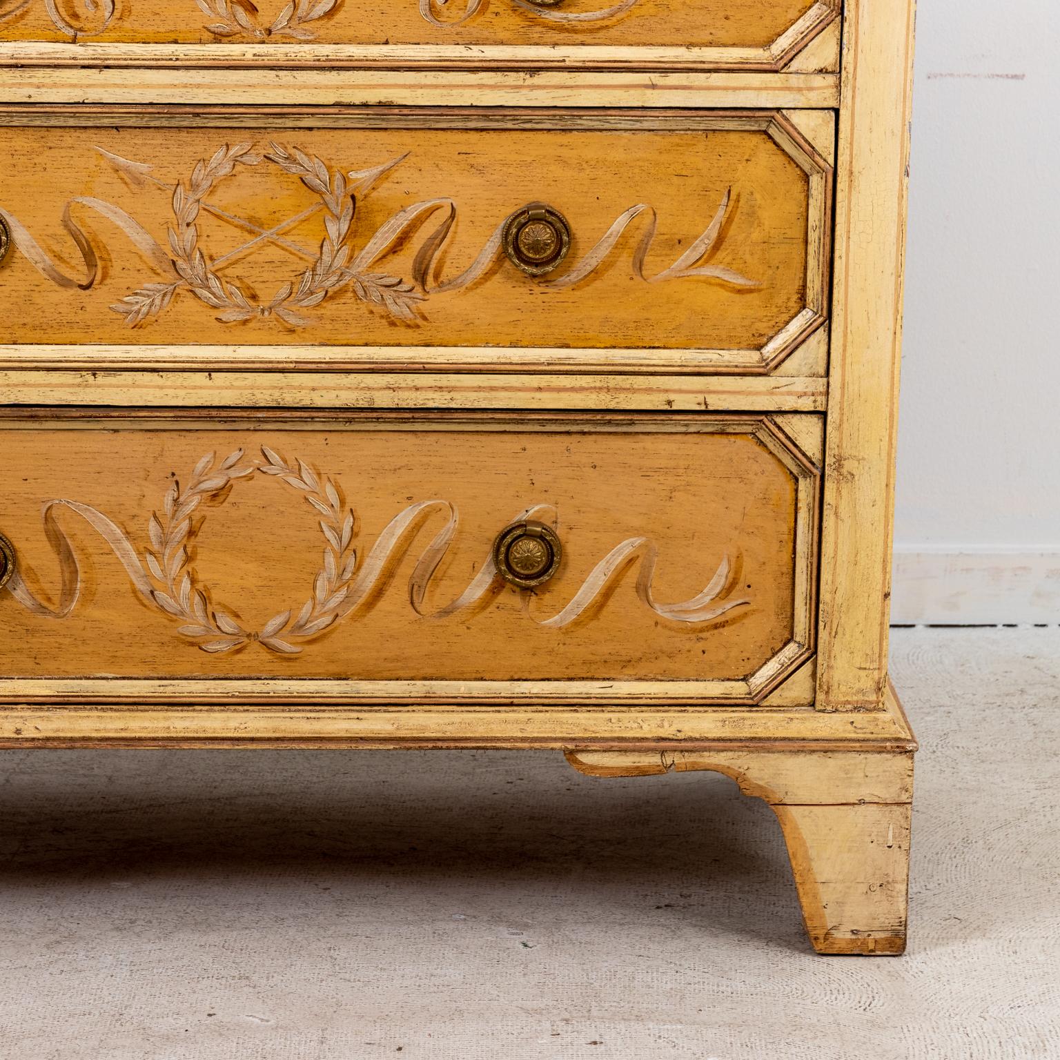 Wood Vintage French Painted Chest For Sale