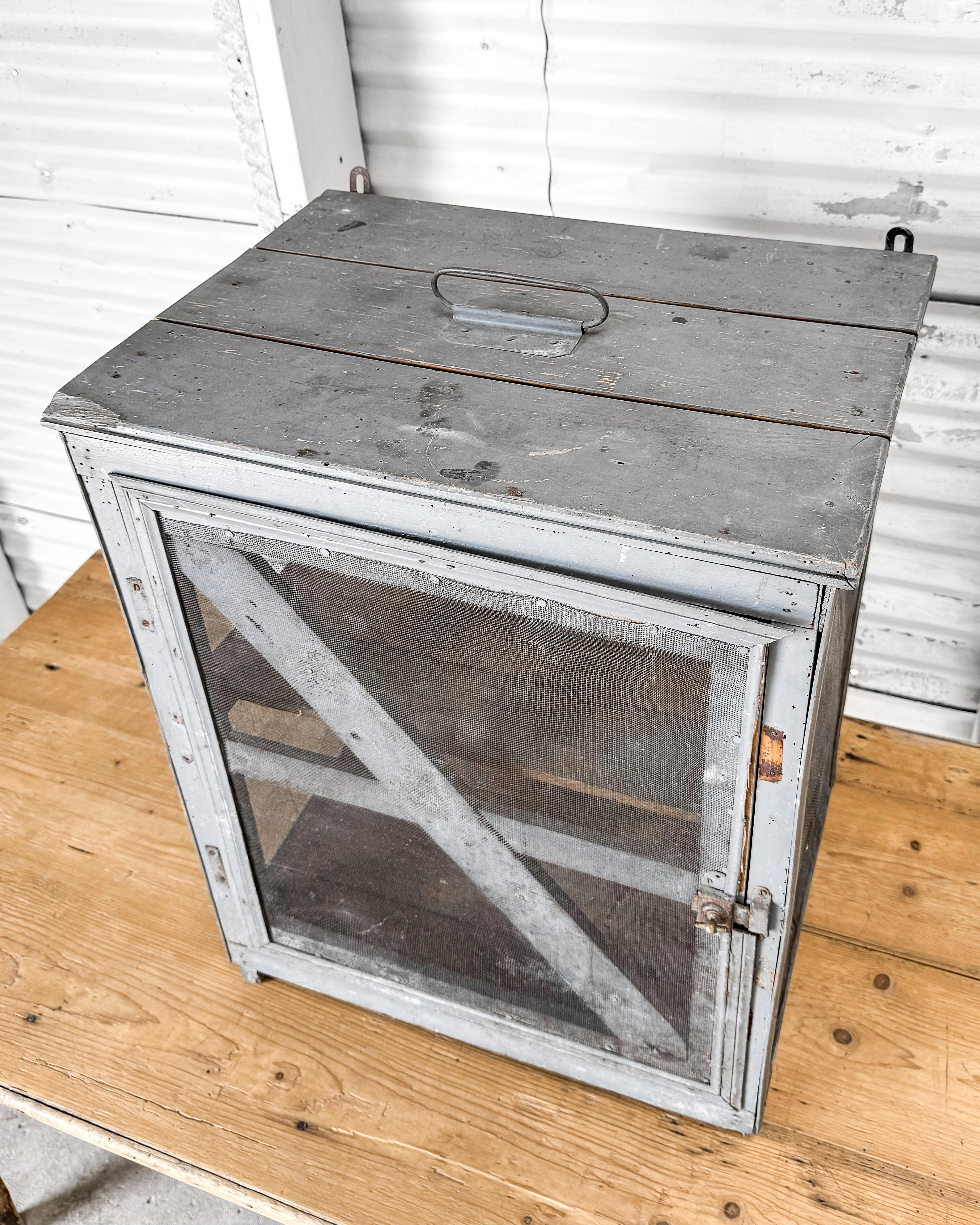 20th Century Vintage French Painted French Cheese Safe