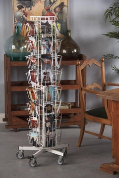 Vintage French Painted Metal Postcard Holder, 1960s