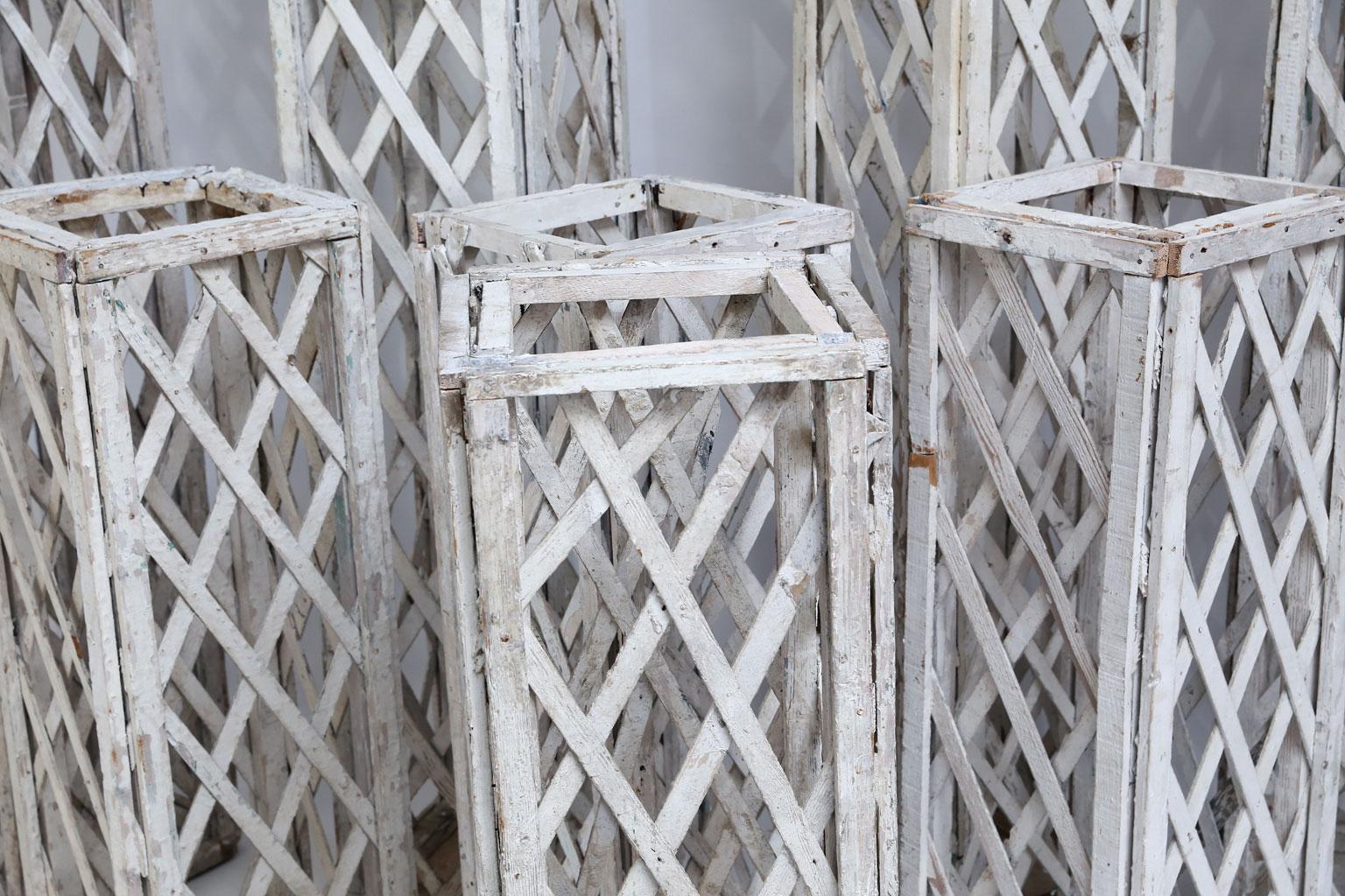 Vintage French White Painted Trellis For Sale 10
