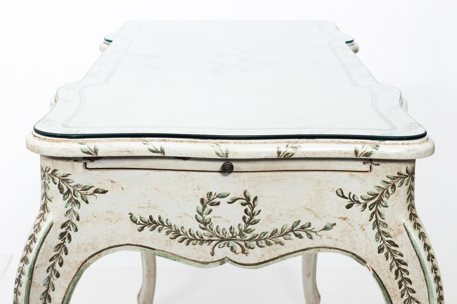 Vintage French Painted Writing Desk 3