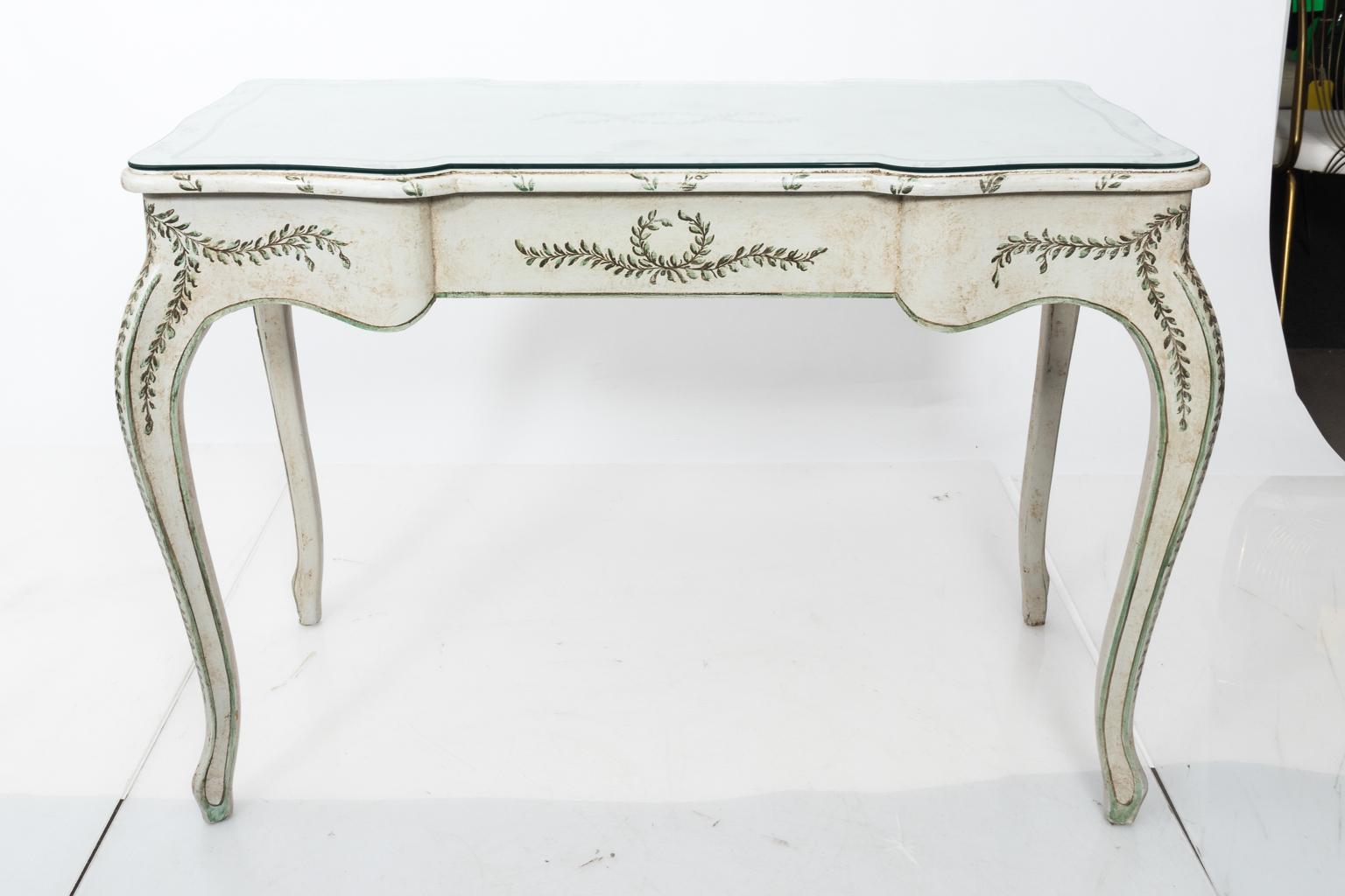 Vintage French Painted Writing Desk 5