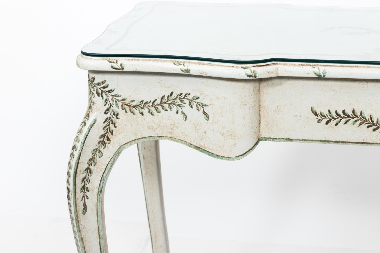 Vintage French Painted Writing Desk 7