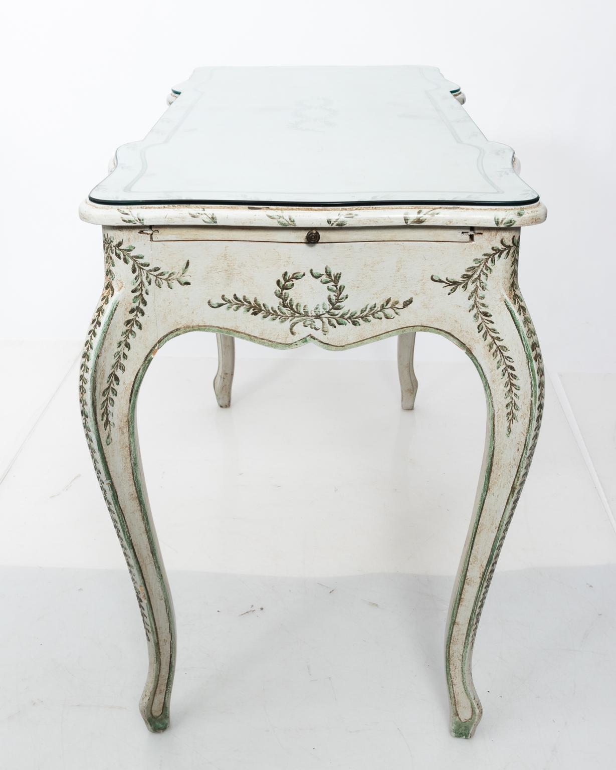 Vintage French Painted Writing Desk 12