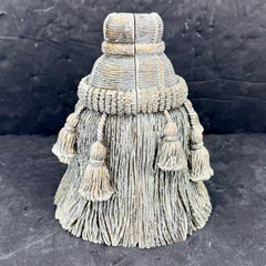 Par de sujetalibros escultura vintage francesa con borla