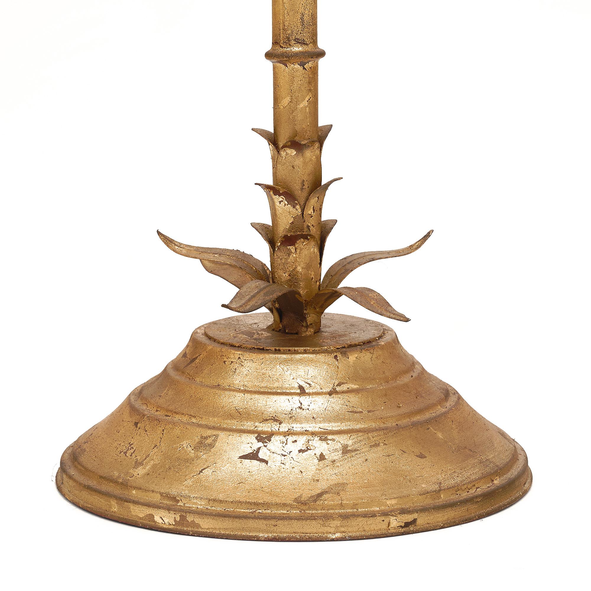 Lampadaire français vintage à feuilles de palmier en vente 1