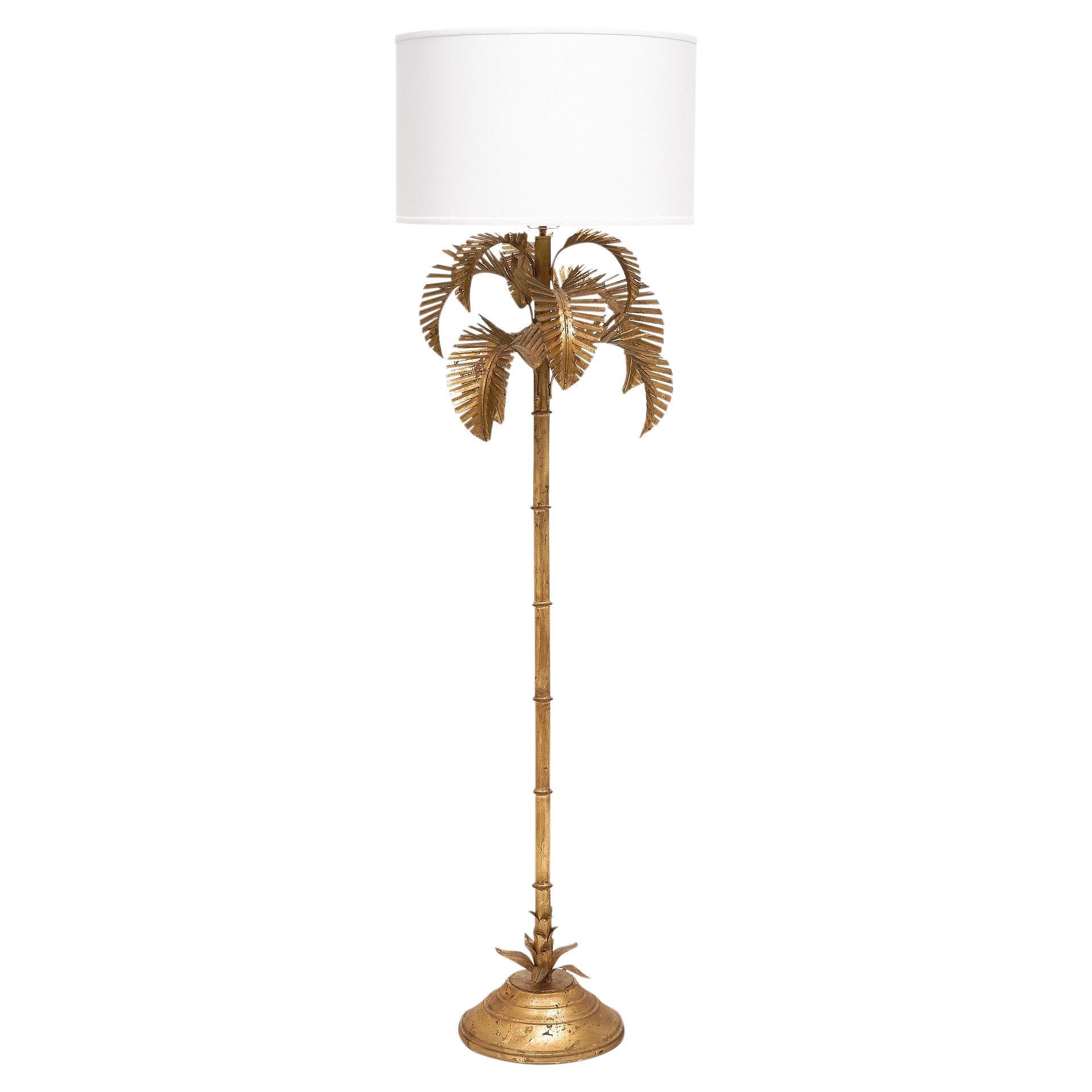 Vintage French Palm Leaf Floor Lamp For Sale