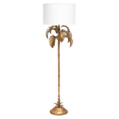 Lámpara de pie francesa vintage de hojas de palmera