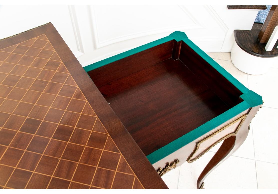 Vintage French Parquet Games Table  In Fair Condition For Sale In Bridgeport, CT