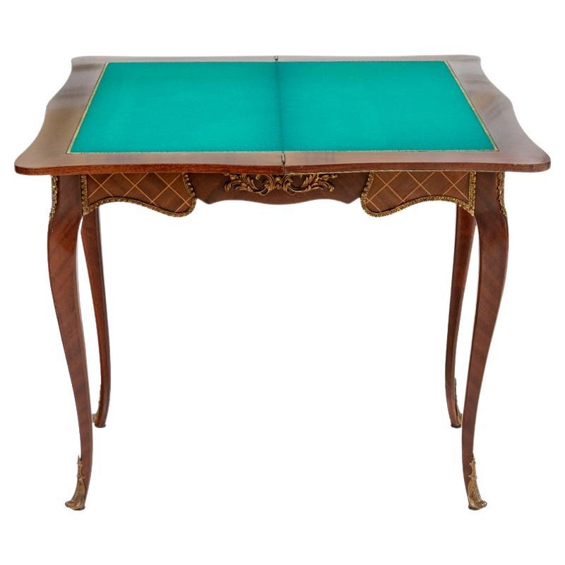 Vintage French Parquet Games Table  For Sale
