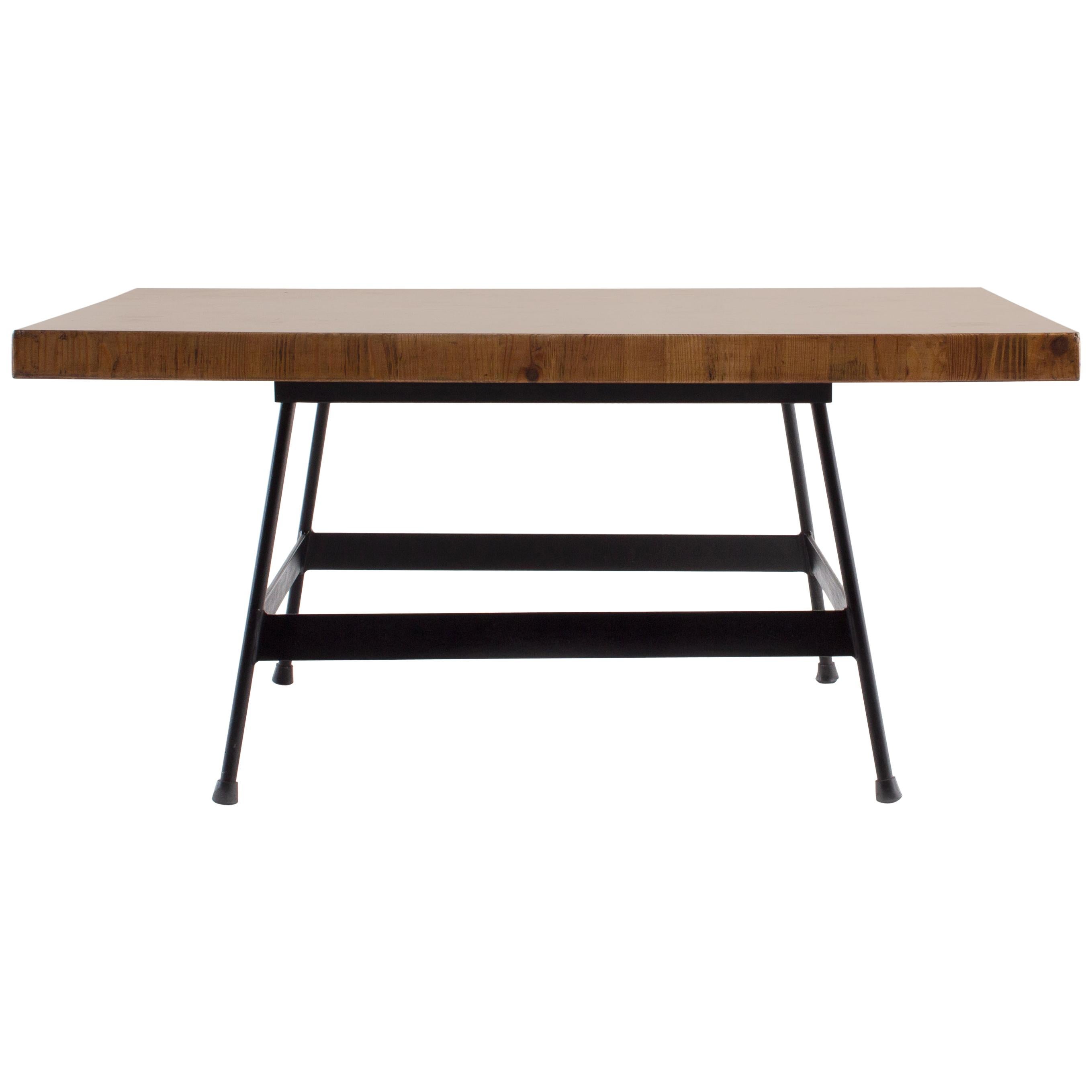 Vintage French Parquet Top Coffee Table