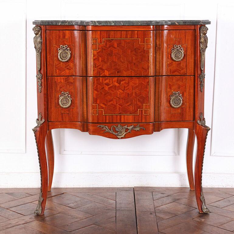 Vintage French Parquetry Commode In Good Condition In Vancouver, British Columbia