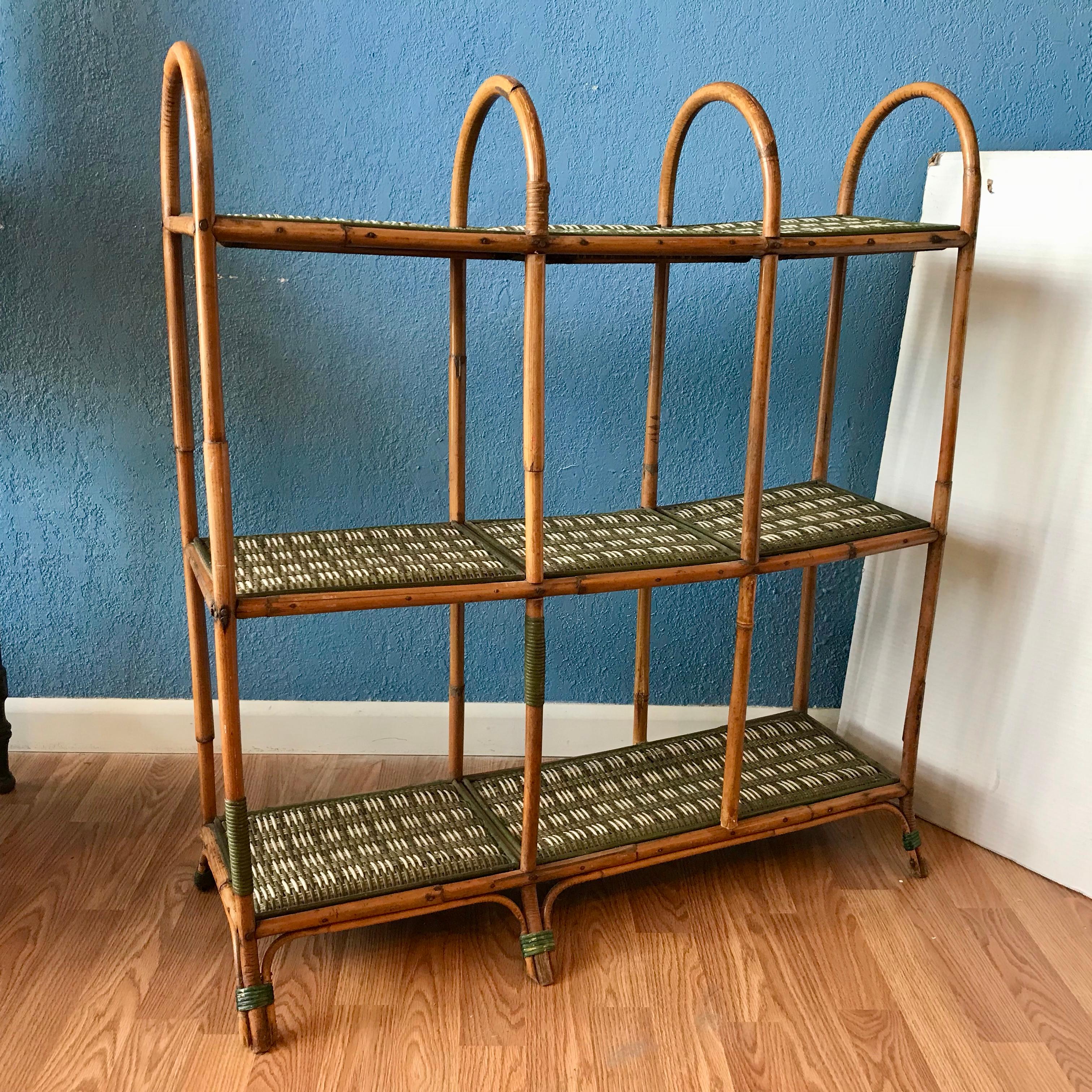 An unusual wicker and rattan form.
May be used as a book stand or 
display piece.