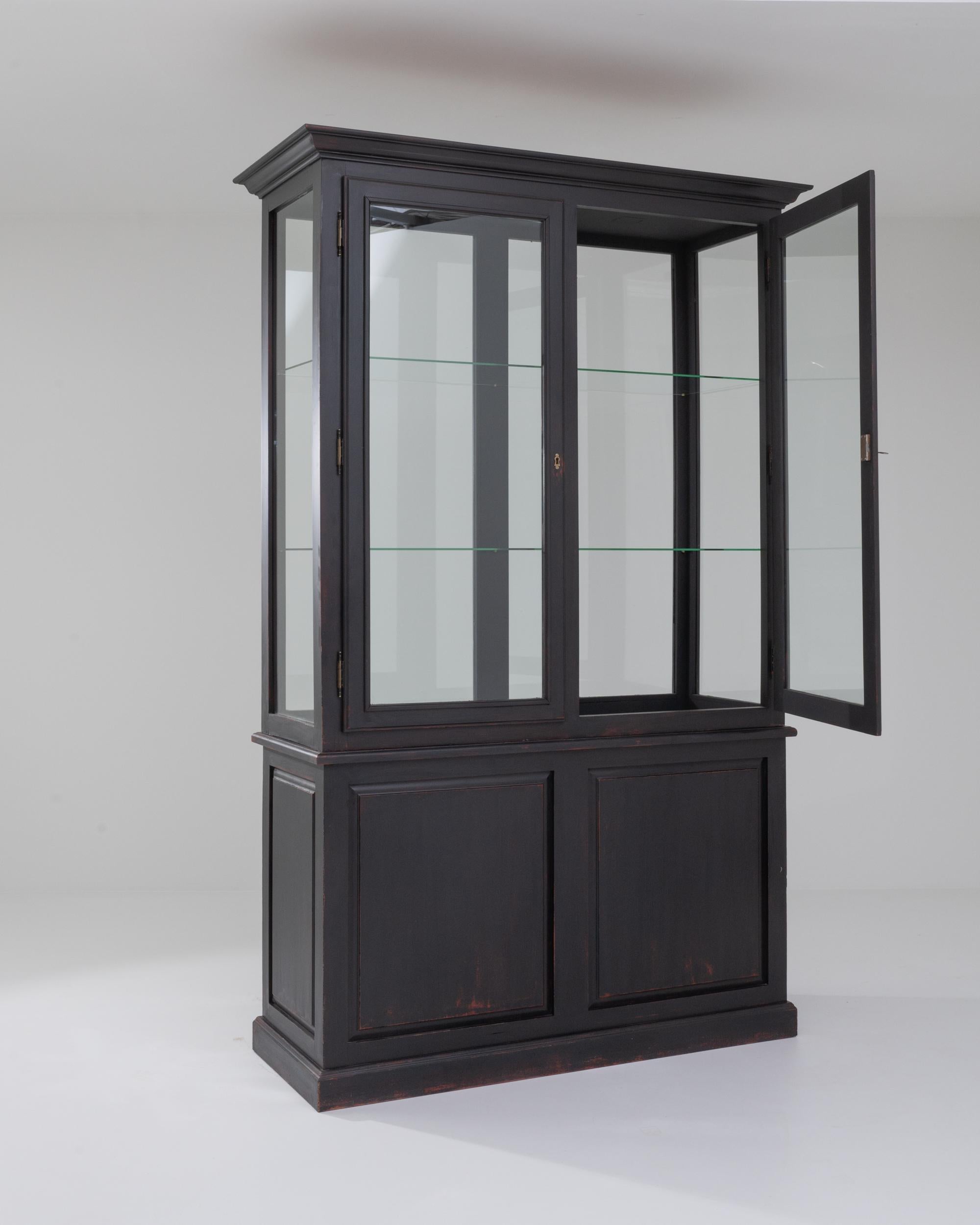 Vintage French Patinated Vitrine For Sale 1