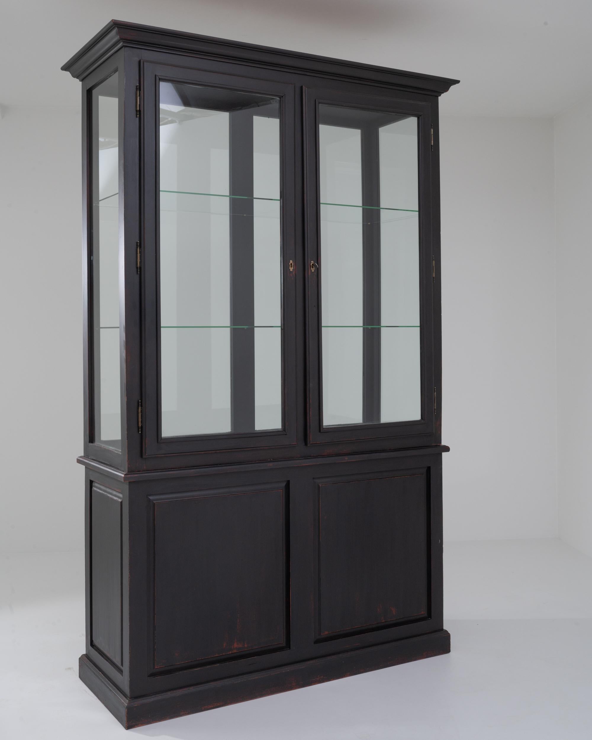 Vintage French Patinated Vitrine For Sale 1