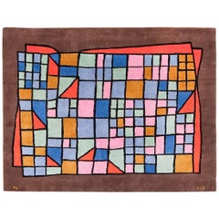 Vieux Tapis d'Art Français Paul Klee Design