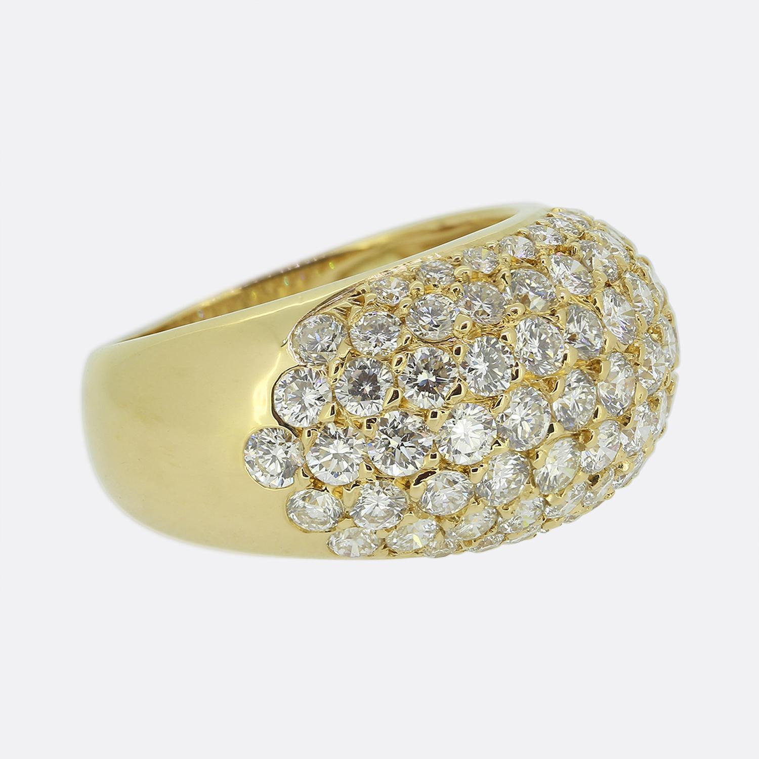 Brilliant Cut Vintage French Pavé Diamond Set Ring For Sale