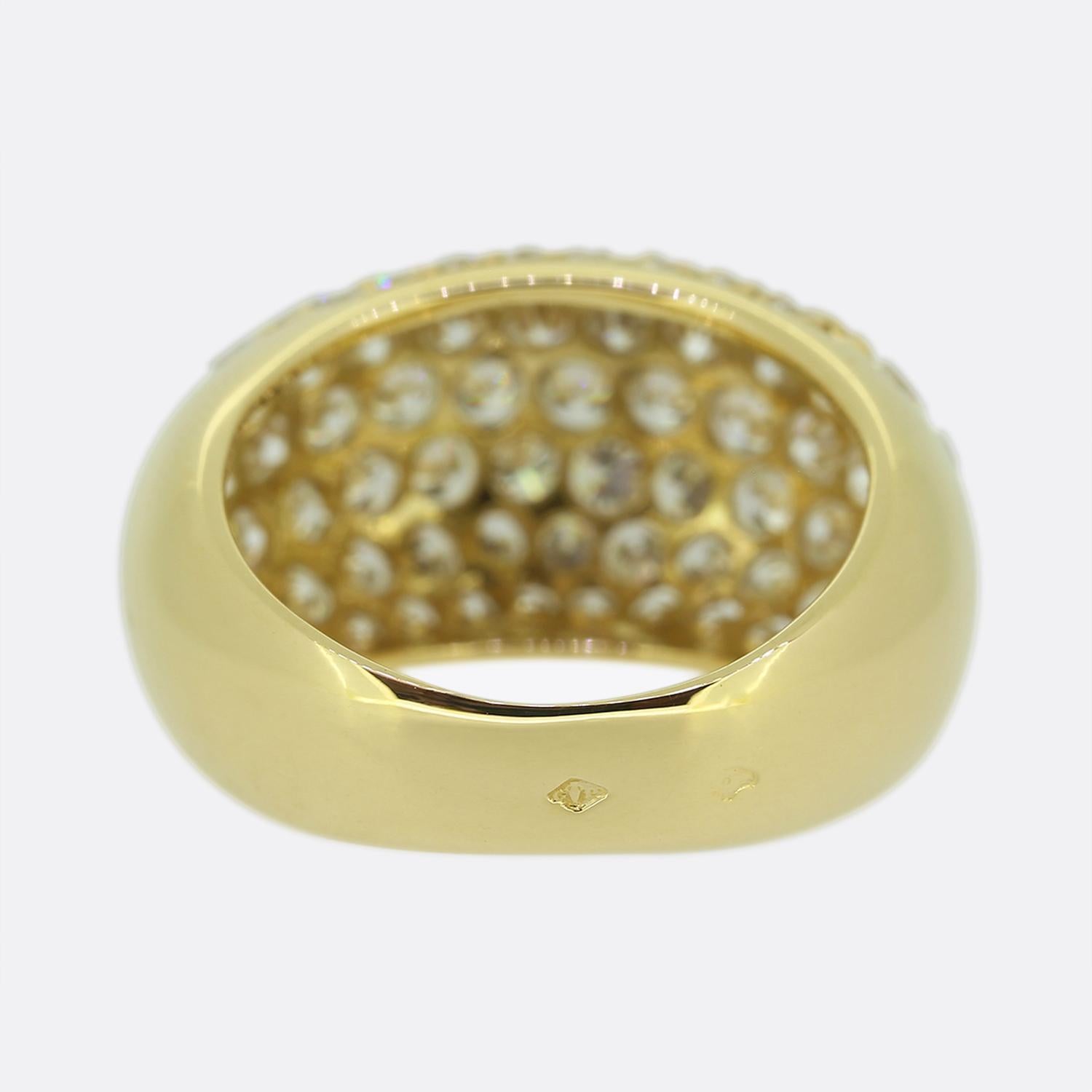 Vintage French Pavé Diamond Set Ring In Good Condition For Sale In London, GB