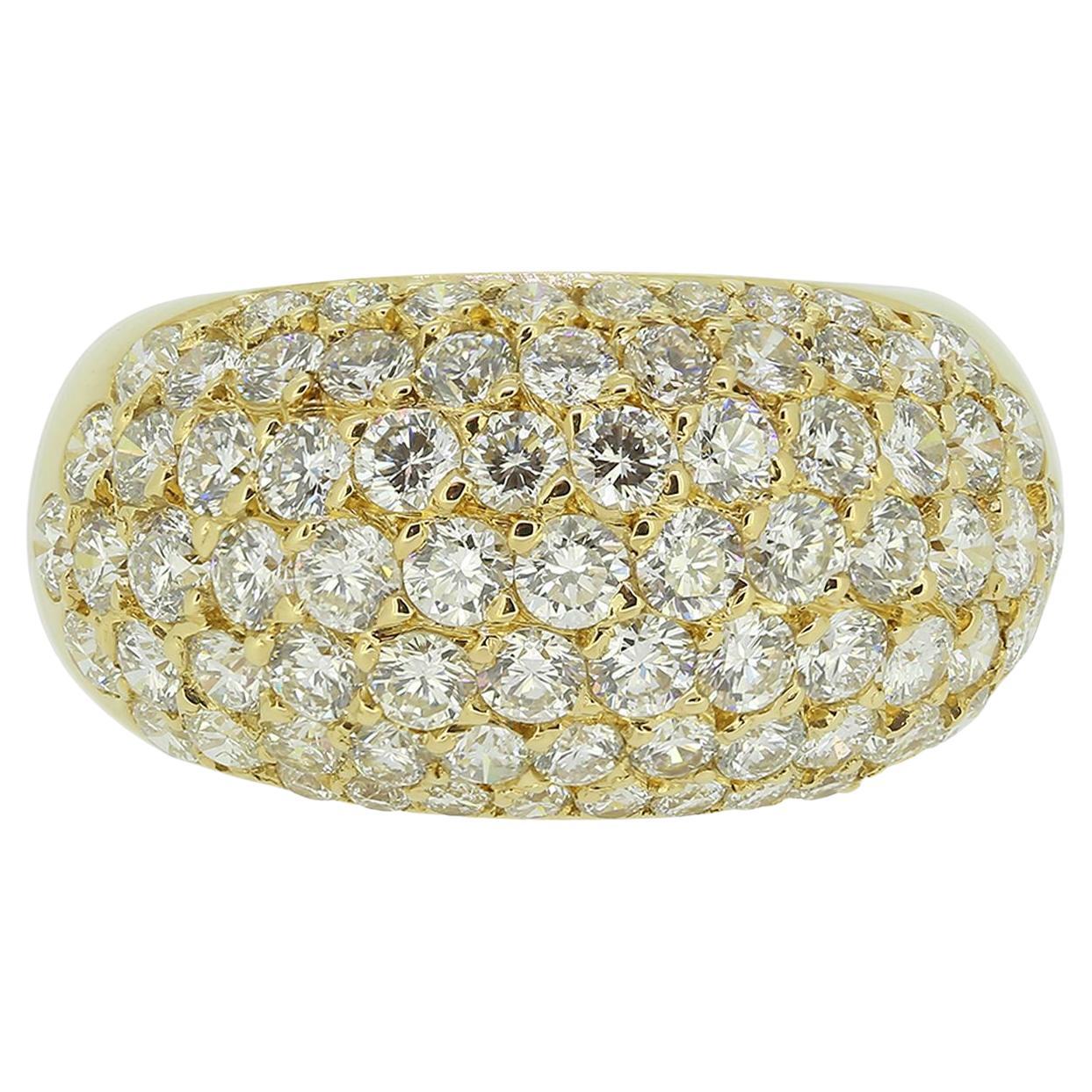 Vintage French Pavé Diamond Set Ring For Sale