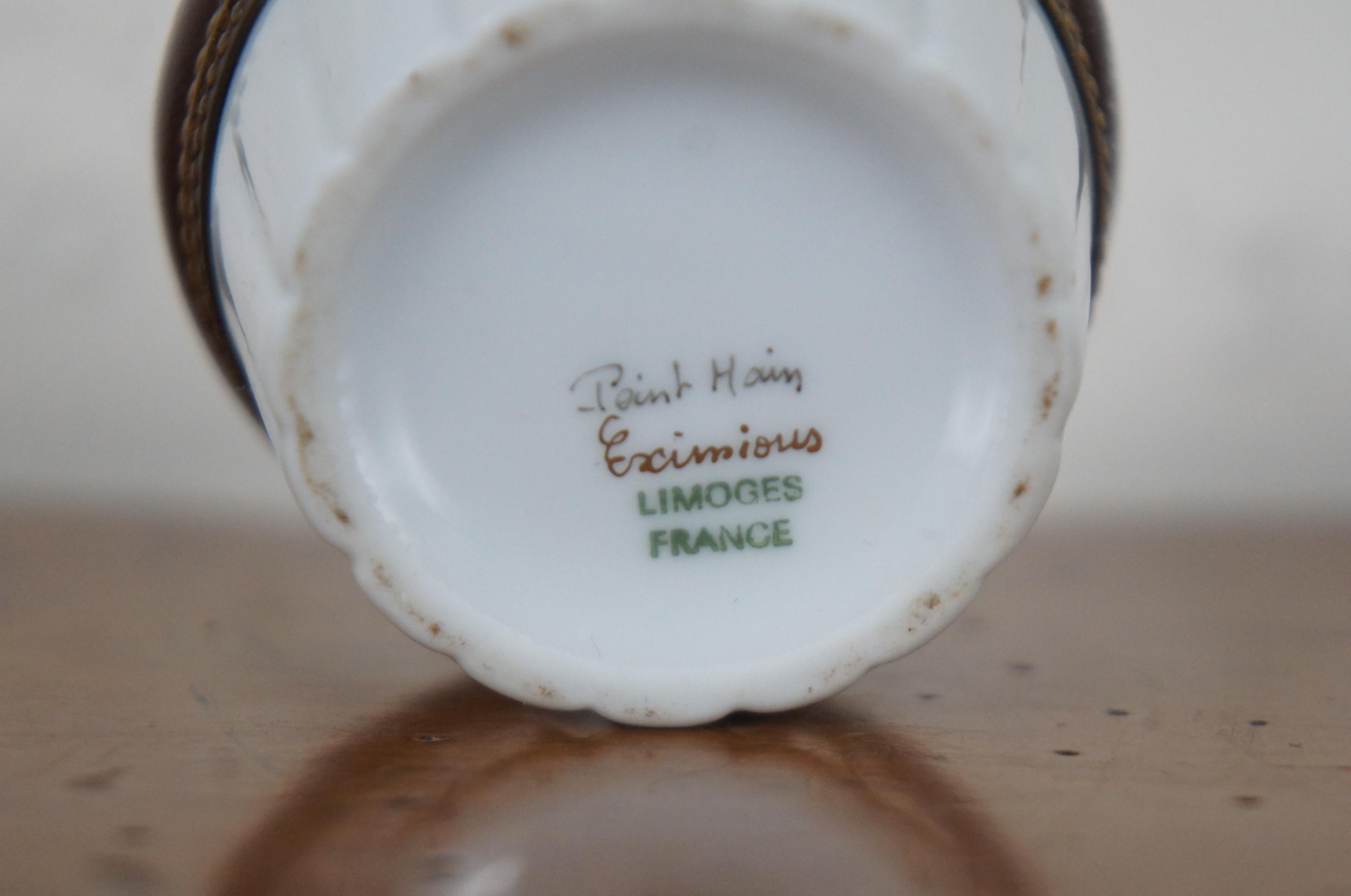 Vintage French Peint Main Eximious Limoges Cupcake Trinket Keepsake Box 5