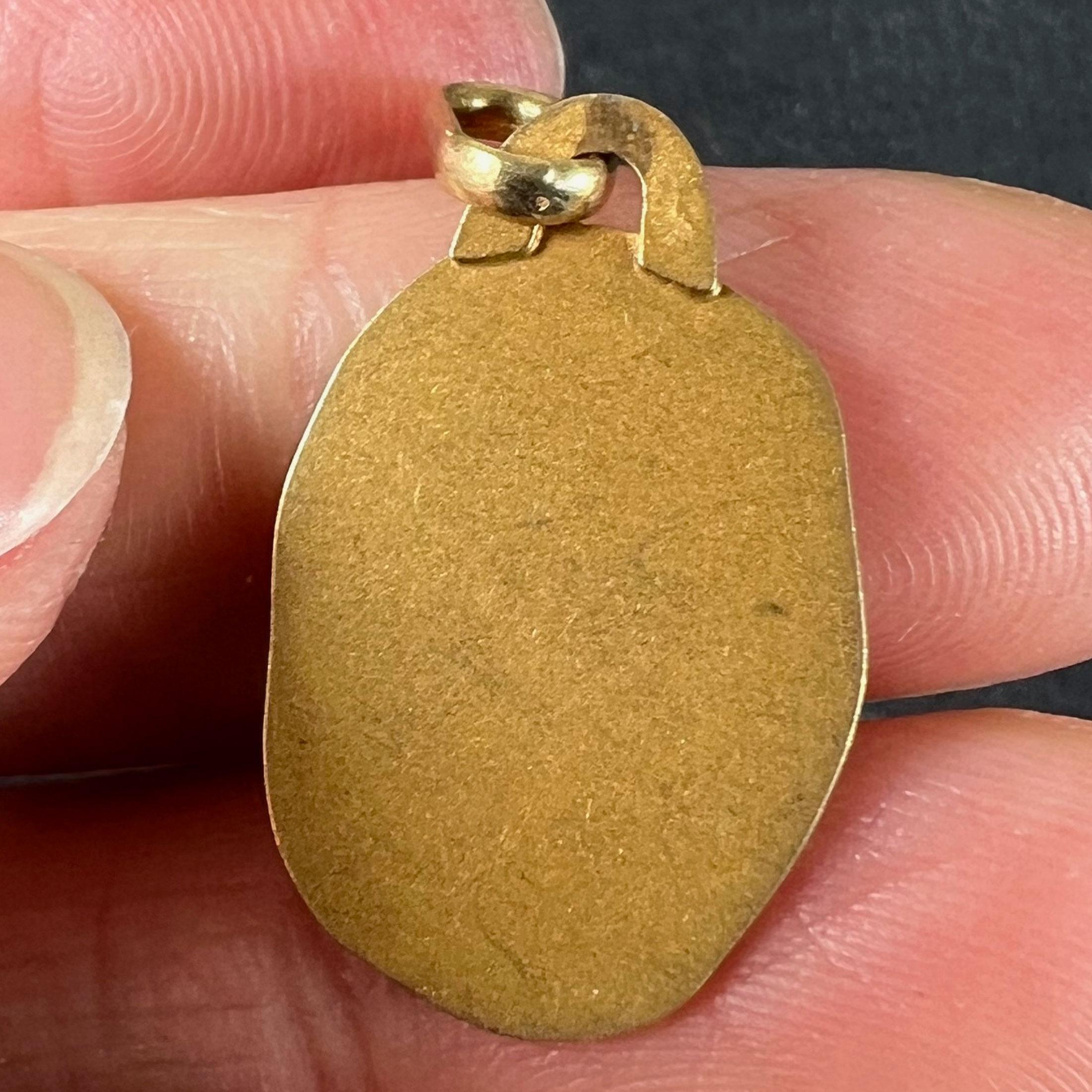 Colgante vintage francés Perroud Zodíaco Libra Medalla de Oro Amarillo de 18 quilates en venta 4