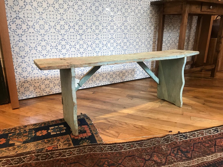 Vintage French Petite Farm Bench at 1stDibs