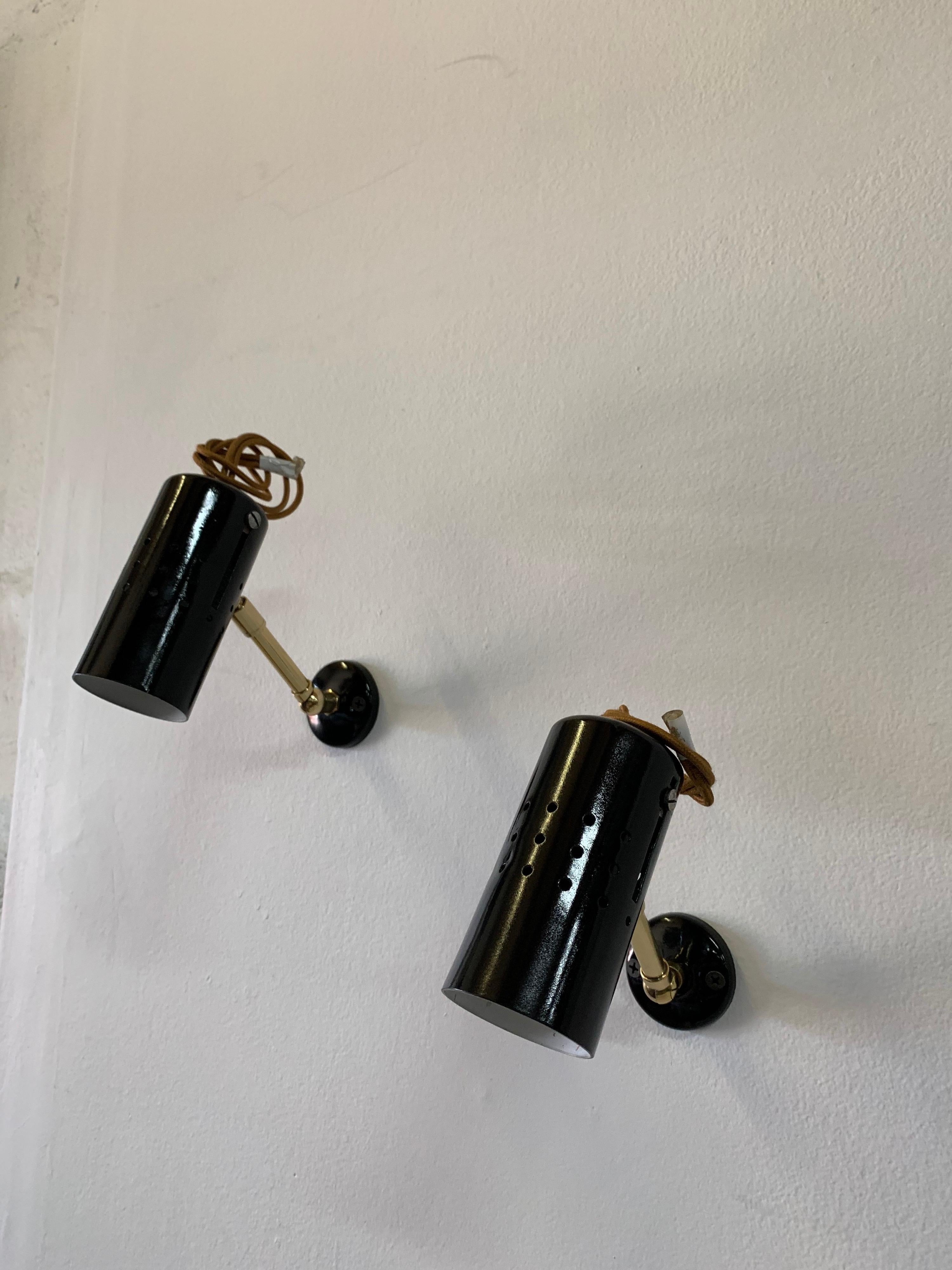 Vintage French Petite Spot Lights/ Wall Sconces, Pair For Sale 2