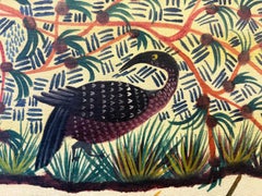 Vintage French Pictorial Tapestry with Birds and Fish by Mulongoy - Rug & Kilim
