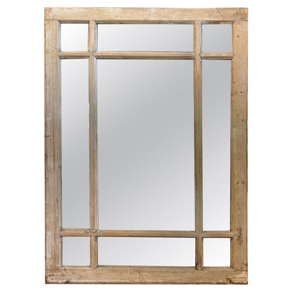 Vintage French Pine and Gesso Mirror