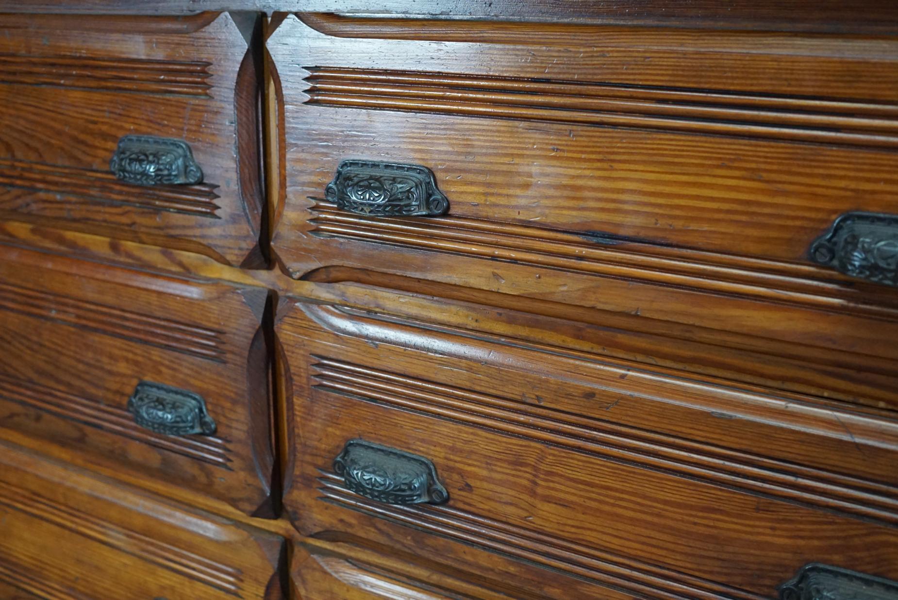 Early 20th Century Vintage French Pine Apothecary Cabinet, 1920s For Sale