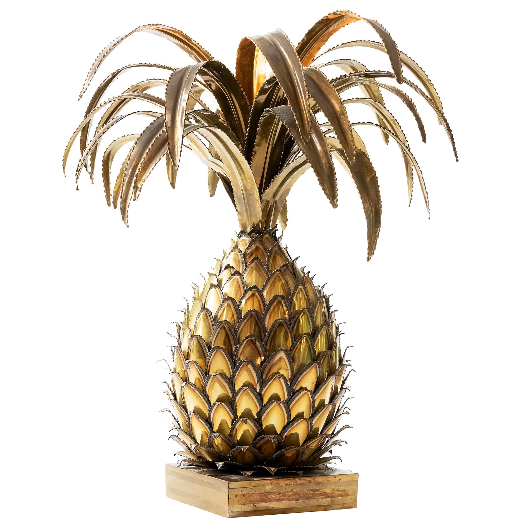 Vintage French Pineapple/Ananas Table Lamp by Maison Jansen