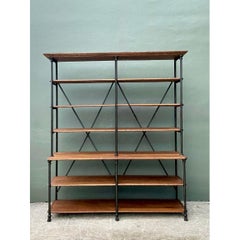Vintage French Plank Wood Etagere