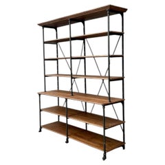 Vintage French Plank Wood Etagere