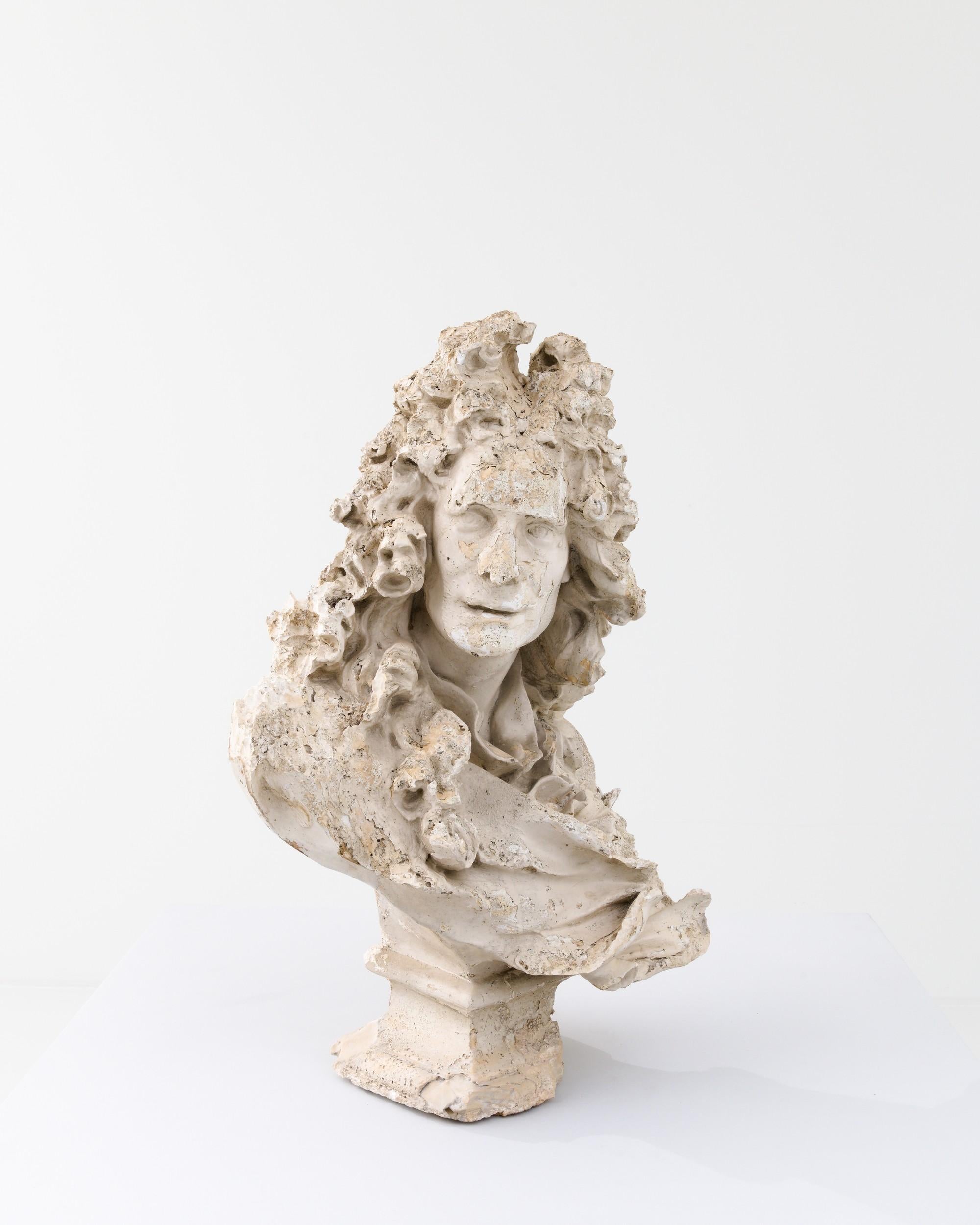 Vintage French Plaster Bust of Voltaire In Good Condition For Sale In High Point, NC