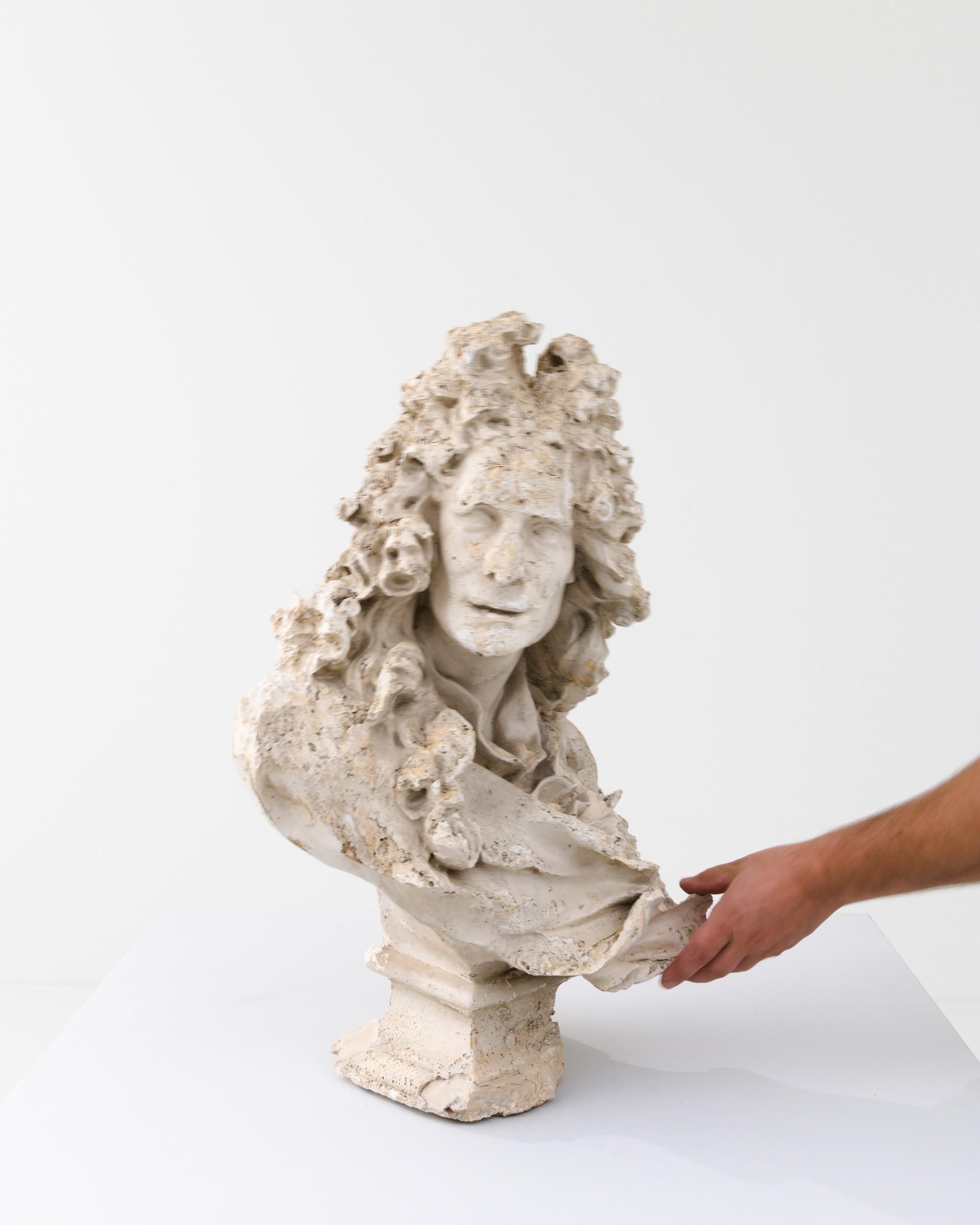 20th Century Vintage French Plaster Bust of Voltaire For Sale