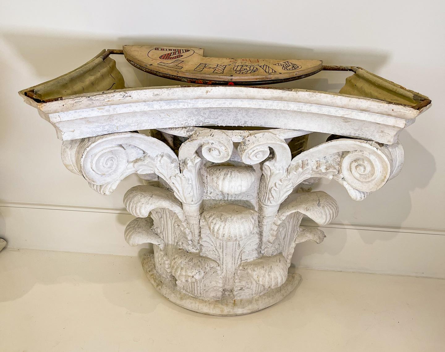Painted Vintage French Plaster Console