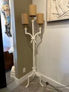 Vintage French Plaster Floor Lamp/ Torchère in the Giacometti Manner