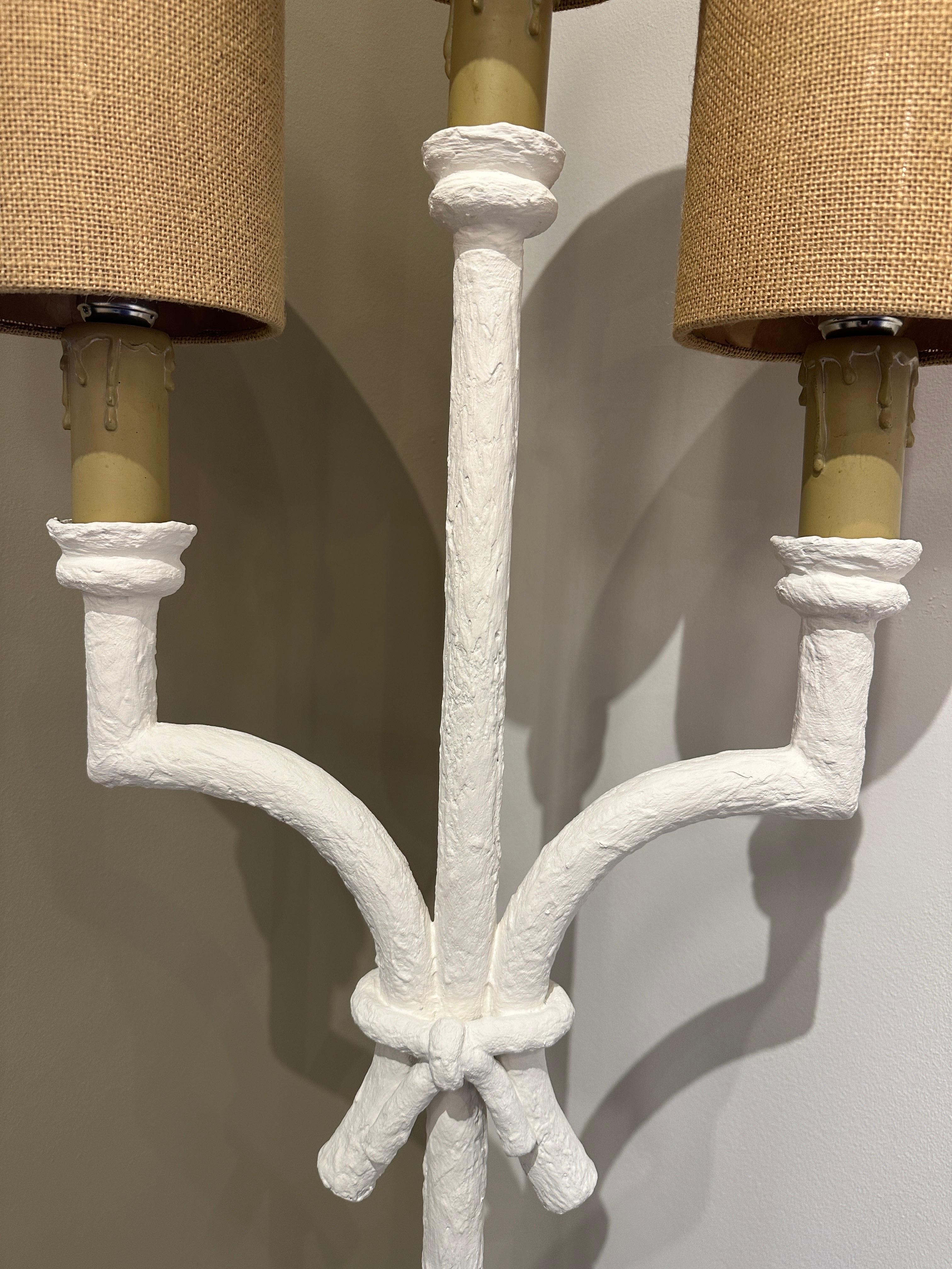 Vintage French Plaster Floor Lamp/ Torchère in the Giacometti Manner In Good Condition For Sale In East Hampton, NY
