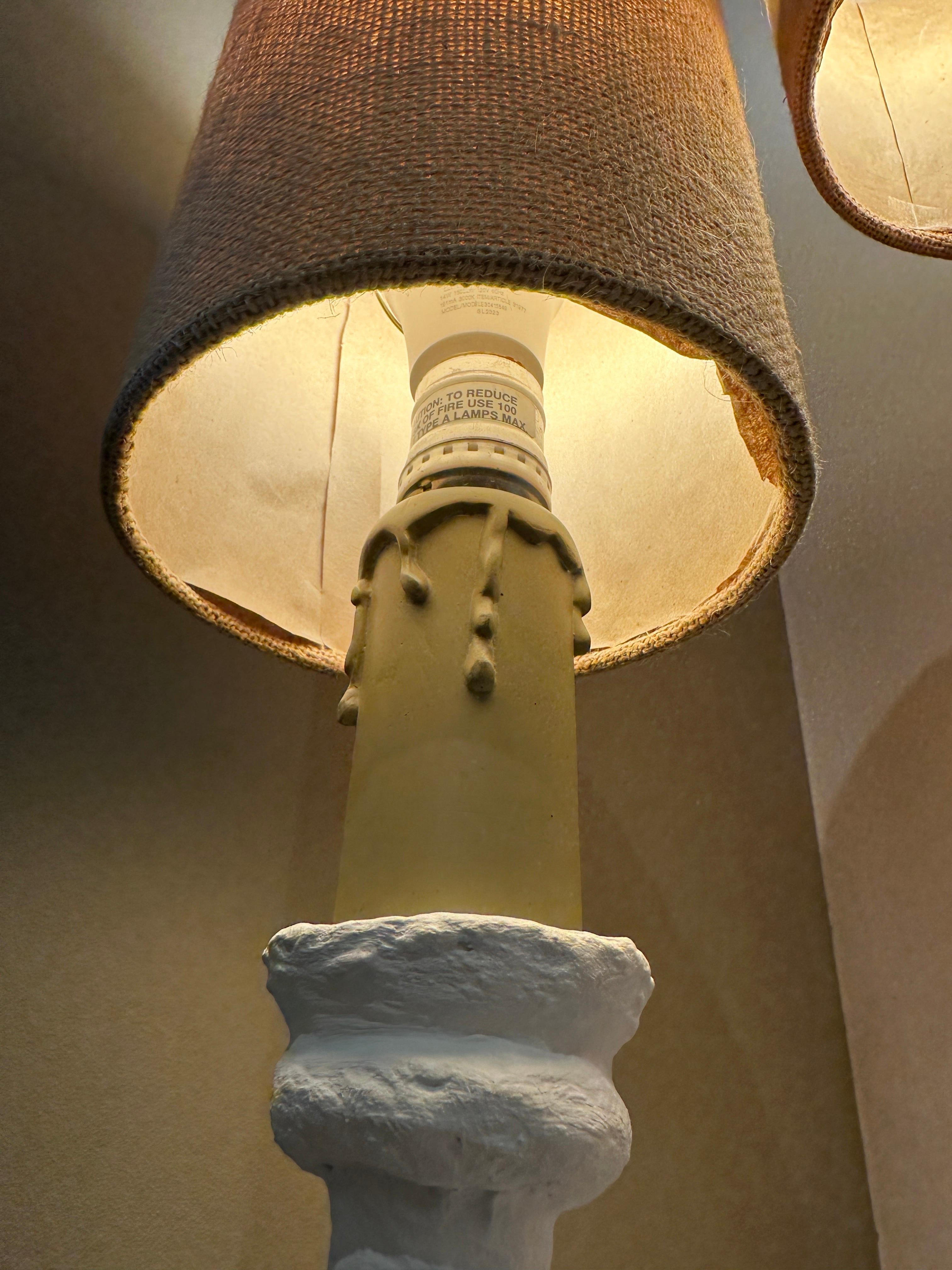 Vintage French Plaster Floor Lamp/ Torchère in the Giacometti Manner For Sale 1