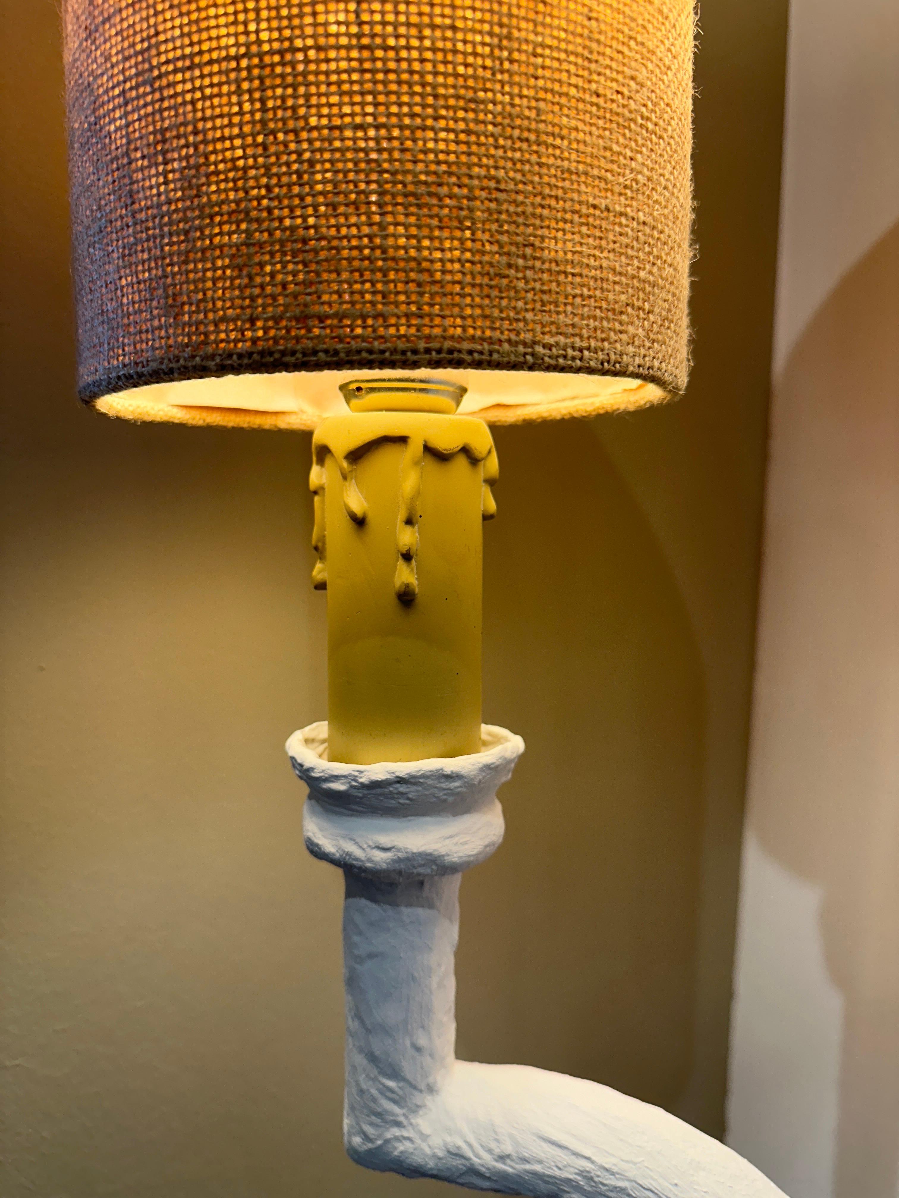 Vintage French Plaster Floor Lamp/ Torchère in the Giacometti Manner For Sale 2