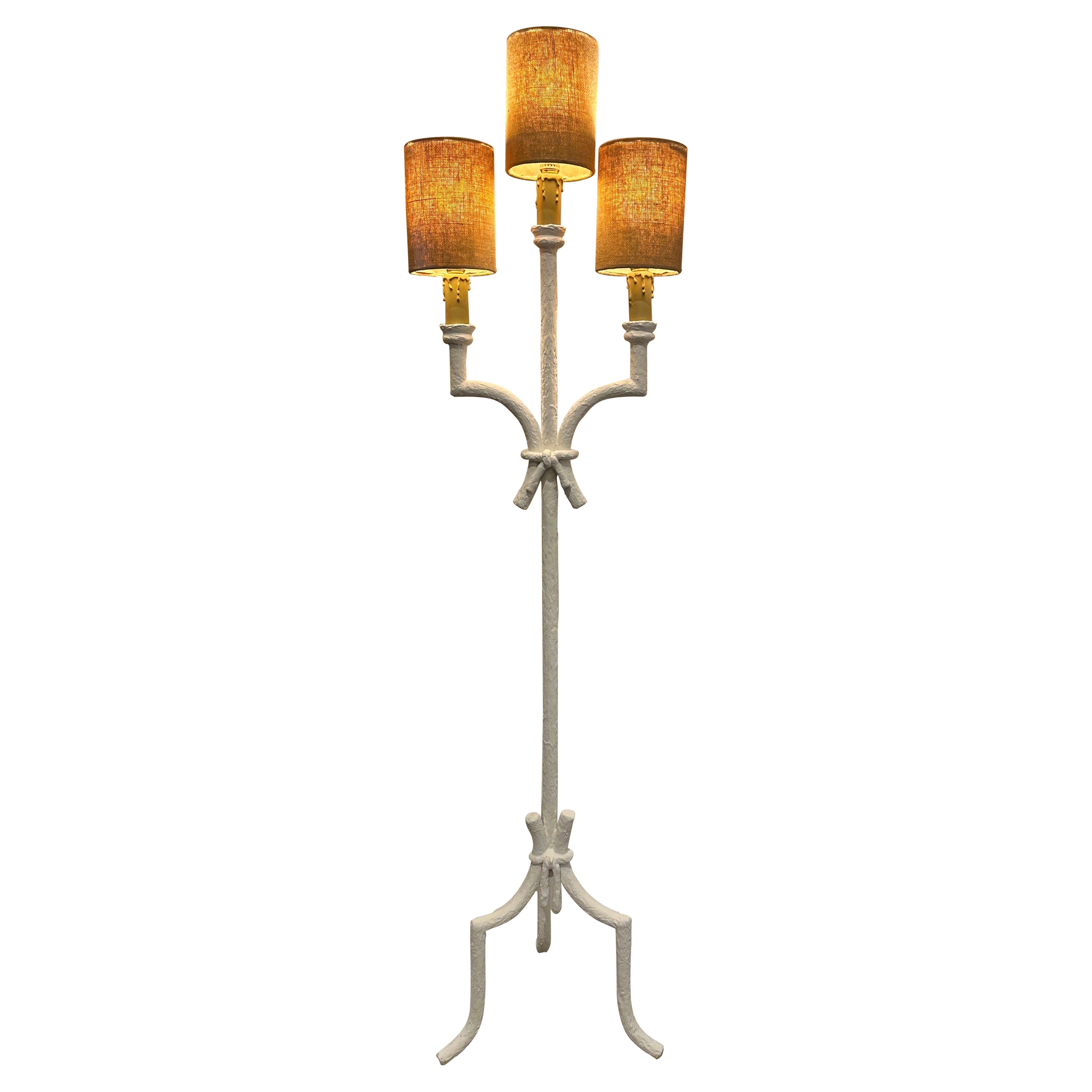 Lámpara de pie de escayola francesa vintage/ Torchère a la manera de Giacometti
