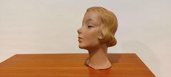Vintage French Plaster Mannequin Head