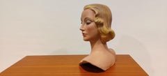 Vintage French Plaster Mannequin Head